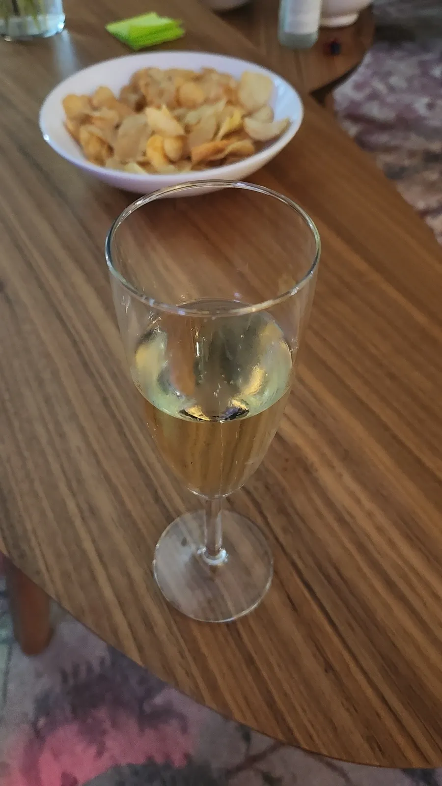 The glass of champagne I drank with my coworkers to celebrate having ran Midnattsloppet